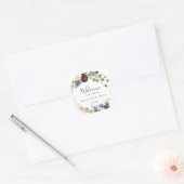 Burgundy Gold Geometric Wedding Willkommen Quadratischer Aufkleber (Umschlag)