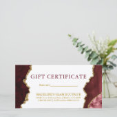 Burgundy Gold-Geschenkgutschein für Wasserfarben (Stehend Vorderseite)