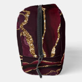 Burgundy Gold Glitzer Agate Dopp Kit Waschbeutel (Rechts)