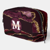 Burgundy Gold Glitzer Agate Dopp Kit Waschbeutel (Rechte Ecke)