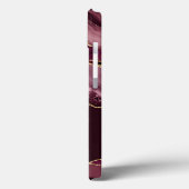 Burgundy Gold Glitzer Agate Monogram Case-Mate iPhone Hülle (Rückseite / Links)