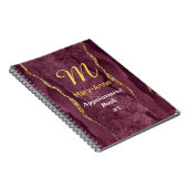 Burgundy & Gold Glitzer Agate Notebook Notizblock (Rechte Seite)