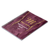 Burgundy & Gold Glitzer Agate Notebook Notizblock (Linke Seite)