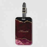 Burgundy Gold Glitzer Agate Personalisiert