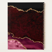 Burgundy Gold Glitzer Agate Personalisiert Planner Planer (Rückseite)
