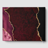 Burgundy Gold Glitzer Agate Wedding Gästebuch (Rückseite)