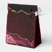 Burgundy Gold Glitzer Agate Wedding Geschenkschachtel (Rückseite)