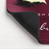 Burgundy Gold Glitzer Branding Beauty Lashes Glam Mousepad (Ecke)