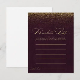 Burgundy Gold Glitzer Bucket List Cards Postkarte