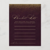 Burgundy Gold Glitzer Bucket List Cards Postkarte (Vorderseite)