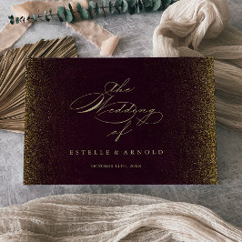 Burgundy Gold Glitzer Calligrafy Wedding Gästebuch