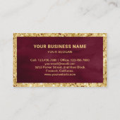 Burgundy Gold Glitzer Custom Tufakturbäckerei Visitenkarte (Rückseite)