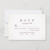 Burgundy Gold Glitzer Einfache Monogramm Hochzeit RSVP Karte (Vorderseite)