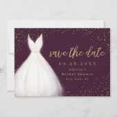 Burgundy Gold Glitzer Elegantes Kleid Save the Dat Save The Date (Vorderseite)