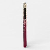 Burgundy Gold Glitzer Girly Monogram Glam Case-Mate iPhone Hülle (Hinten/Links)