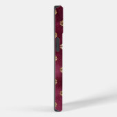 Burgundy Gold Glitzer Kisses Lips Case-Mate iPhone Hülle (Rückseite / Rechts)