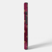 Burgundy Gold Glitzer Kisses Lips Case-Mate iPhone Hülle (Rückseite / Links)