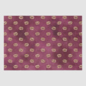 Burgundy Gold Glitzer Kisses Lips Seidenpapier (Vorderseite)