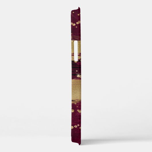 Burgundy Gold Glitzer Script Mit Monogramm Case-Mate iPhone Hülle (Rückseite / Rechts)