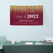 Burgundy Gold Glitzer Skriptklasse des Abschlusses Banner (Messeveranstaltung)