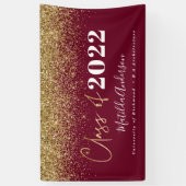 Burgundy Gold Glitzer Skriptklasse des Abschlusses Banner (Vertikal)