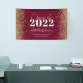 Burgundy Gold Glitzer Skriptklasse des Abschlusses Banner (Messeveranstaltung)