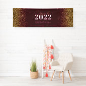 Burgundy Gold Glitzer Skriptklasse des Abschlusses Banner (Insitu)
