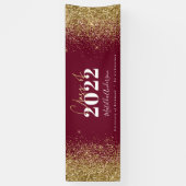 Burgundy Gold Glitzer Skriptklasse des Abschlusses Banner (Vertikal)