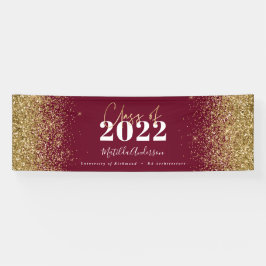 Burgundy Gold Glitzer Skriptklasse des Abschlusses Banner