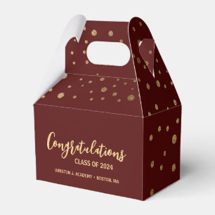 Burgundy Gold Glückwunschklasse von 2024 grad Geschenkschachtel