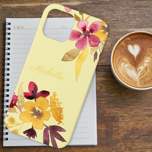 Burgundy Gold Herbst Blogs Monogram Case-Mate iPhone Hülle