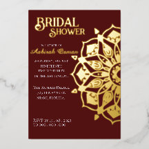 Burgundy Gold Indian Henna Mandala Brautparty