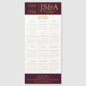 Burgundy Gold Justice Columns Law Firm Logo 2026 Magnetkarte (Vorderseite)