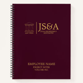 Burgundy Gold Justice Columns Law Firm Notizblock