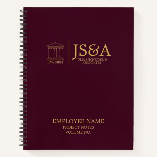 Burgundy Gold Justice Columns Law Firm Notizblock (Vorderseite)