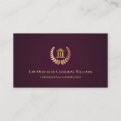 Burgundy Gold Legal Professional Visitenkarte (Vorderseite)