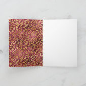 Burgundy Gold Leopard Print Glitzy Glitzer Karte (Innenseite)