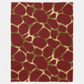 Burgundy & Gold Leopard Print Pattern Fleecedecke (Vorderseite)