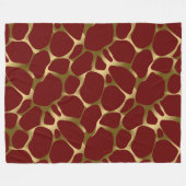 Burgundy & Gold Leopard Print Pattern Fleecedecke (Vorderseite (Horizontal))