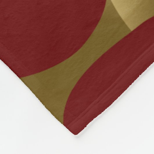 Burgundy & Gold Leopard Print Pattern Fleecedecke (Ecke)