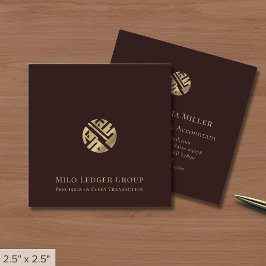 Burgundy Gold Logo Quadratische Visitenkarte