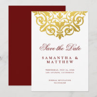 Burgundy Gold Mandala Indian Wedding rettet das Da