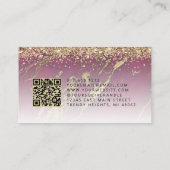 Burgundy Gold Marble Eyes QR Code Microblading Visitenkarte (Rückseite)