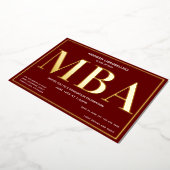 Burgundy Gold MBA Abschluss Einladung (Gedreht)