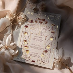 Burgundy Gold Menu Card Vintager Jugendstil Folieneinladung<br><div class="desc">Menu Card im Jugendstil für Ihre Vintage Hochzeit in einem floralen, romantischen und skurrilen Design. Klassische Schnörkel ergänzen Deko Schriftartes der klassischen Kunst. Bitte geben Sie Ihre persönlichen Informationen ein, und Sie sind fertig. Wenn Sie das Design weiter ändern möchten, klicken Sie auf den blauen Button "Anpassen". Vielen Dank, dass...</div>