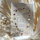 Burgundy Gold Menu Card Vintager Jugendstil Folieneinladung