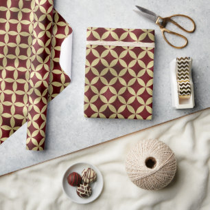 Burgundy Gold Metallic Peel Muster Geschenkpapier