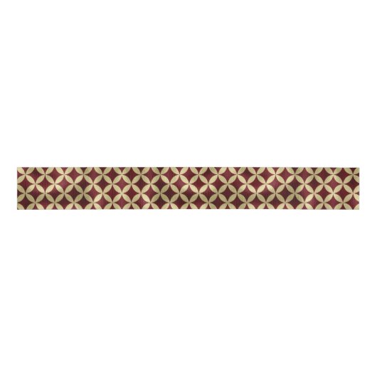 Burgundy Gold Metallic Peel Muster Ripsband (Vorderseite)