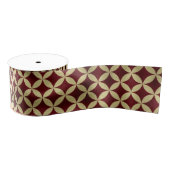 Burgundy Gold Metallic Peel Muster Ripsband (Spule)