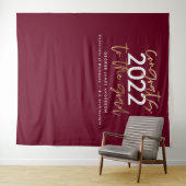 burgundy gold modern script stylish graduation wandteppich (Beispiel (Horizontal))